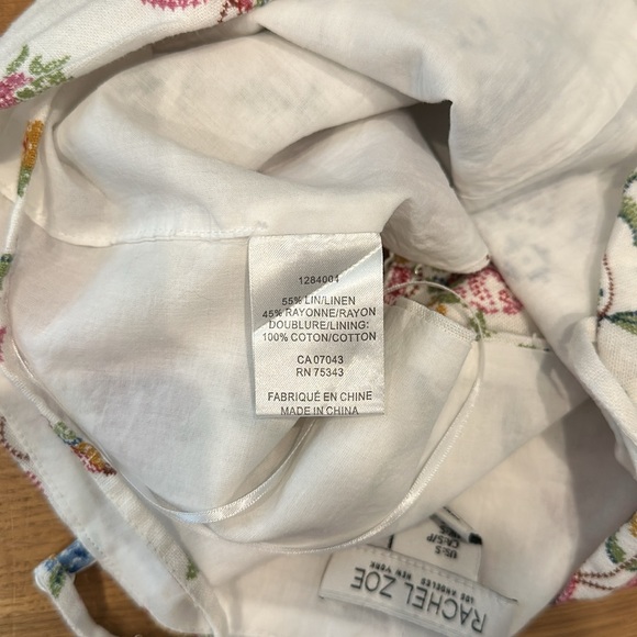 Rachel Zoe Linen Blend Floral Halter Top Tie Front - Picture 5 of 5